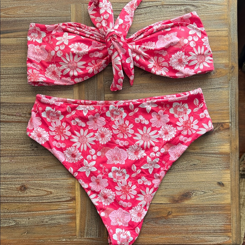 SHEIN Pink Floral Bikini Set